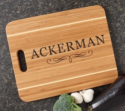 Personalized Cutting Board Engraved 15x12 Handle DESIGN 8