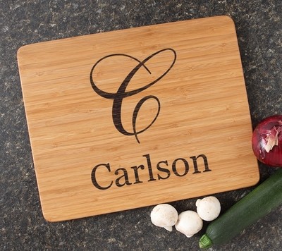 Engraved Bamboo Cutting Board Personalized 15x12 DESIGN 3