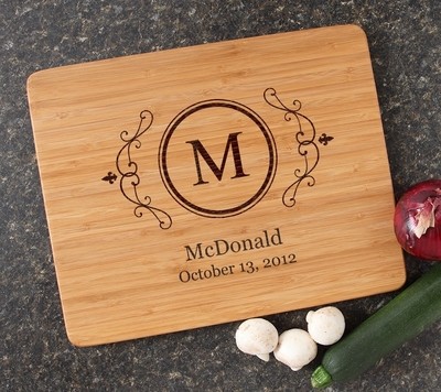Engraved Bamboo Cutting Board Personalized 15x12 DESIGN 10