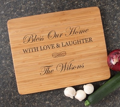 Engraved Bamboo Cutting Board Personalized 15x12 DESIGN 22