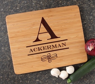 Engraved Bamboo Cutting Board Personalized 15x12 DESIGN 12
