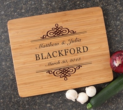 Engraved Bamboo Cutting Board Personalized 15x12 DESIGN 14