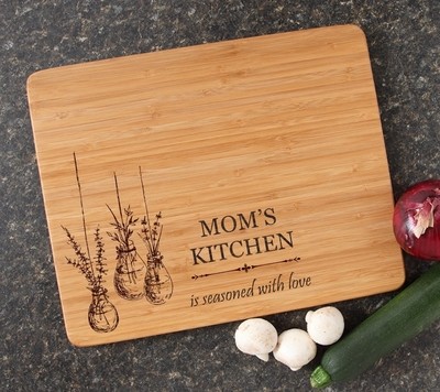 Engraved Bamboo Cutting Board Personalized 15x12 DESIGN 37