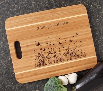 Personalized Cutting Board Engraved 15x12 Handle DESIGN 30