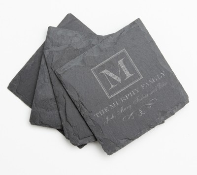 Personalized Slate Coasters Engraved Slate Coaster Set DESIGN 41