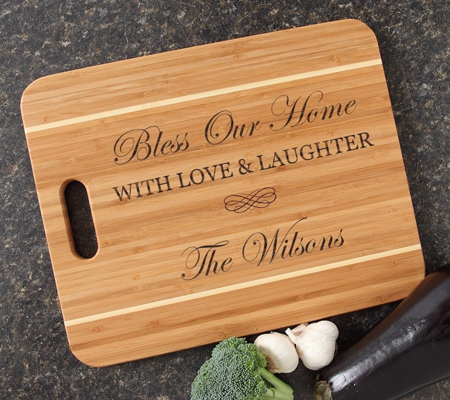 Personalized Cutting Board Engraved 15x12 Handle DESIGN 22