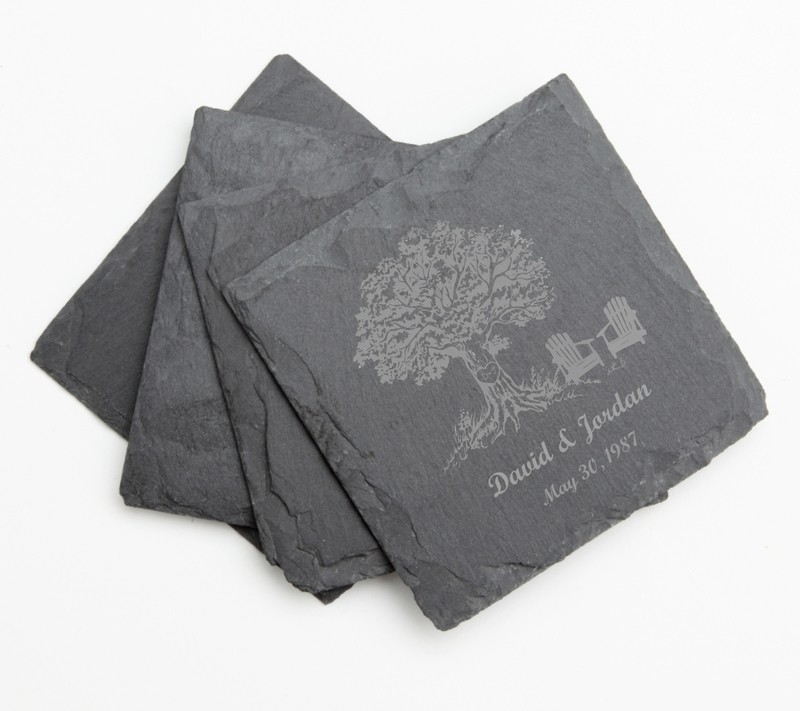 Personalized Slate Coasters Engraved Slate Coaster Set DESIGN 31