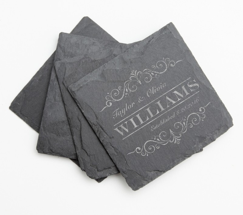 Personalized Slate Coasters Engraved Slate Coaster Set DESIGN 34