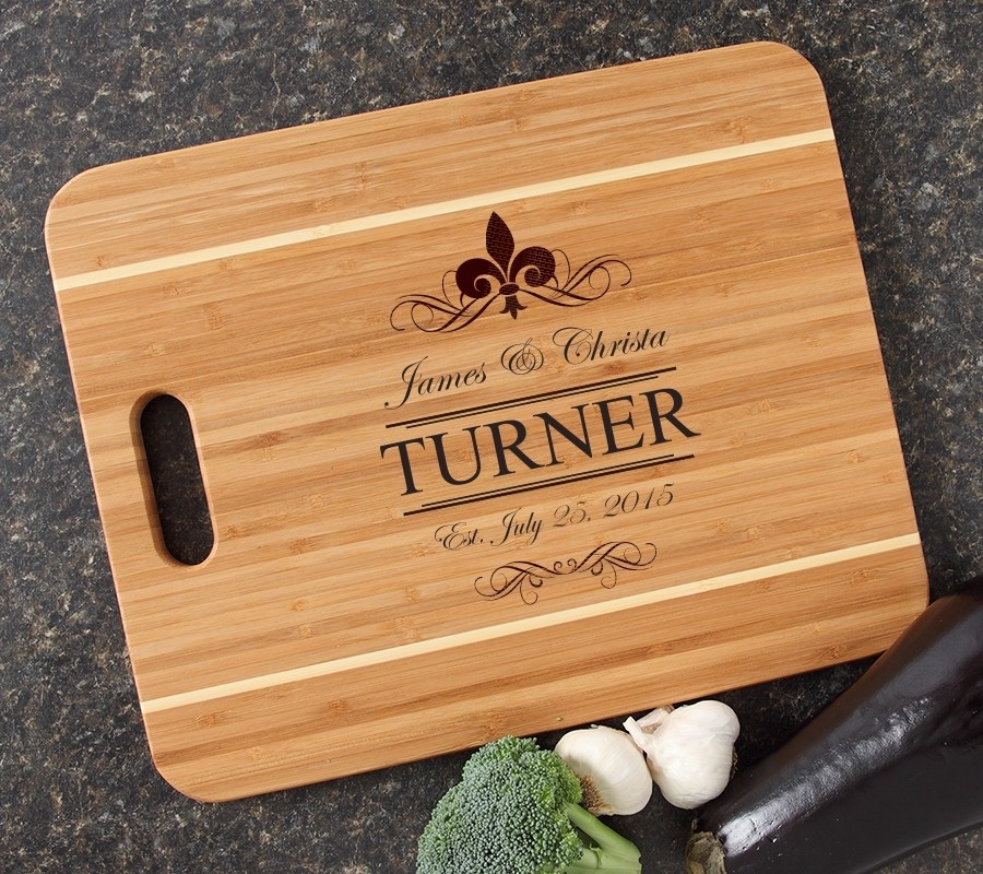 Personalized Cutting Board Engraved 15x12 Handle DESIGN 20