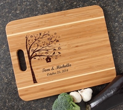 Personalized Cutting Board Engraved 15x12 Handle DESIGN 27