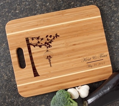 Personalized Cutting Board Engraved 15x12 Handle DESIGN 32