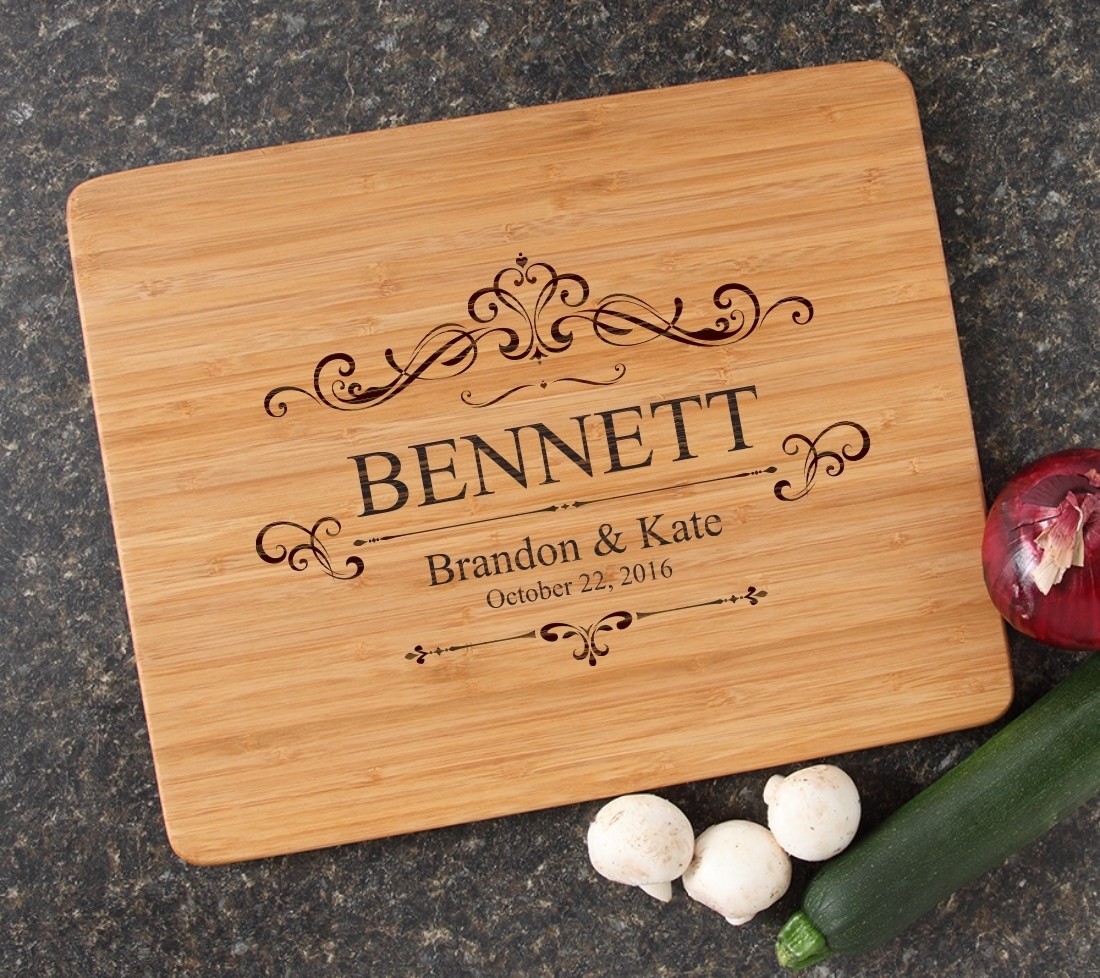Personalized Cutting Board Engraved 15x12 Handle DESIGN 35