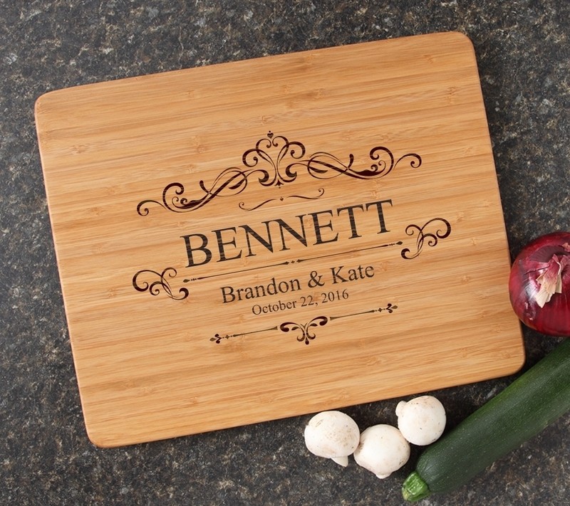 Personalized Cutting Board Engraved 15x12 Handle DESIGN 35