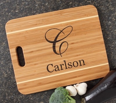 Personalized Cutting Board Engraved 15x12 Handle DESIGN 3