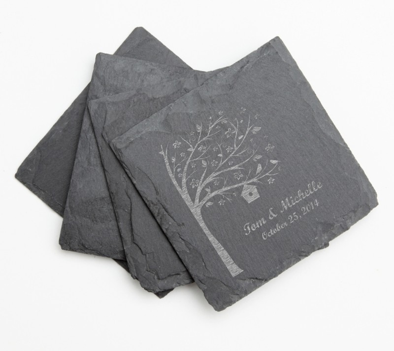 Personalized Slate Coasters Engraved Slate Coaster Set DESIGN 27