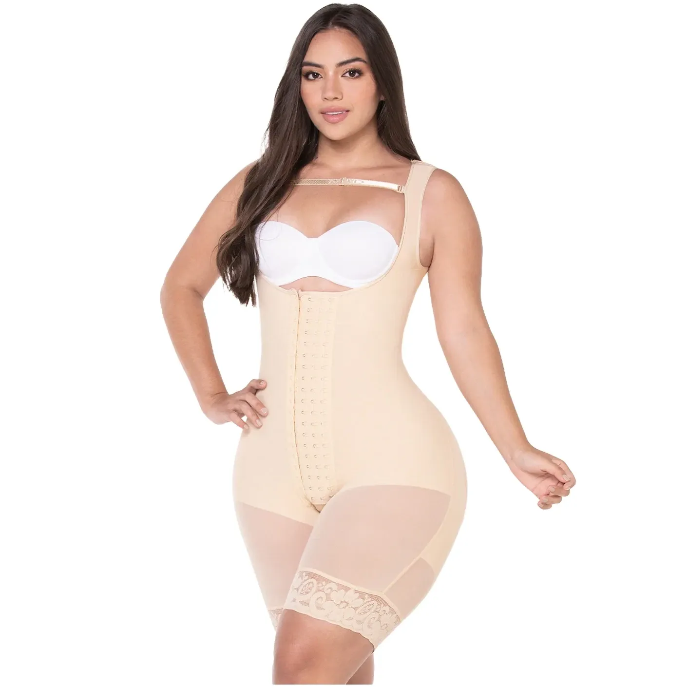 FAJAS COLOMBIANAS POST SURGERY MID THIGH SHAPEWEAR BODYSUIT FOR GUITAR AND HOURGLASS BODY TYPES