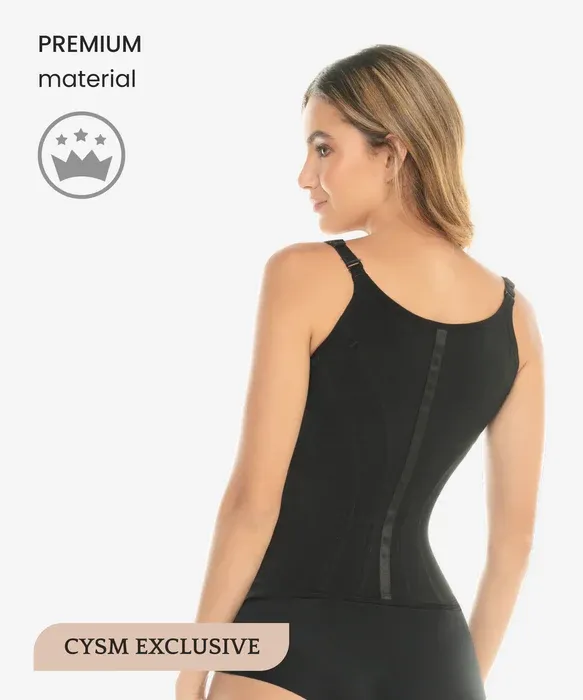 Vest with V shape &amp; zipper