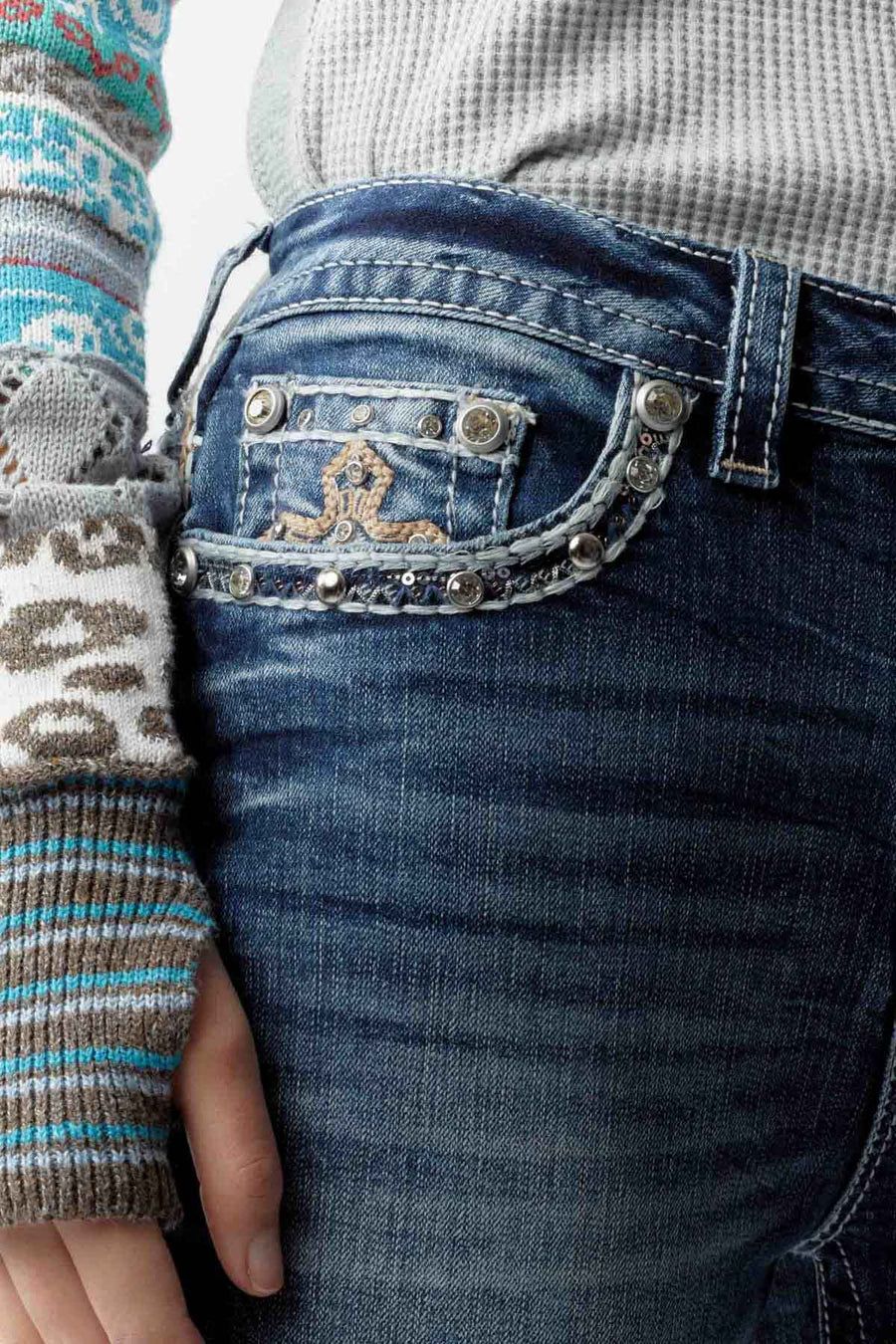 Women&#39;s Embroidery Bootcut Jeans