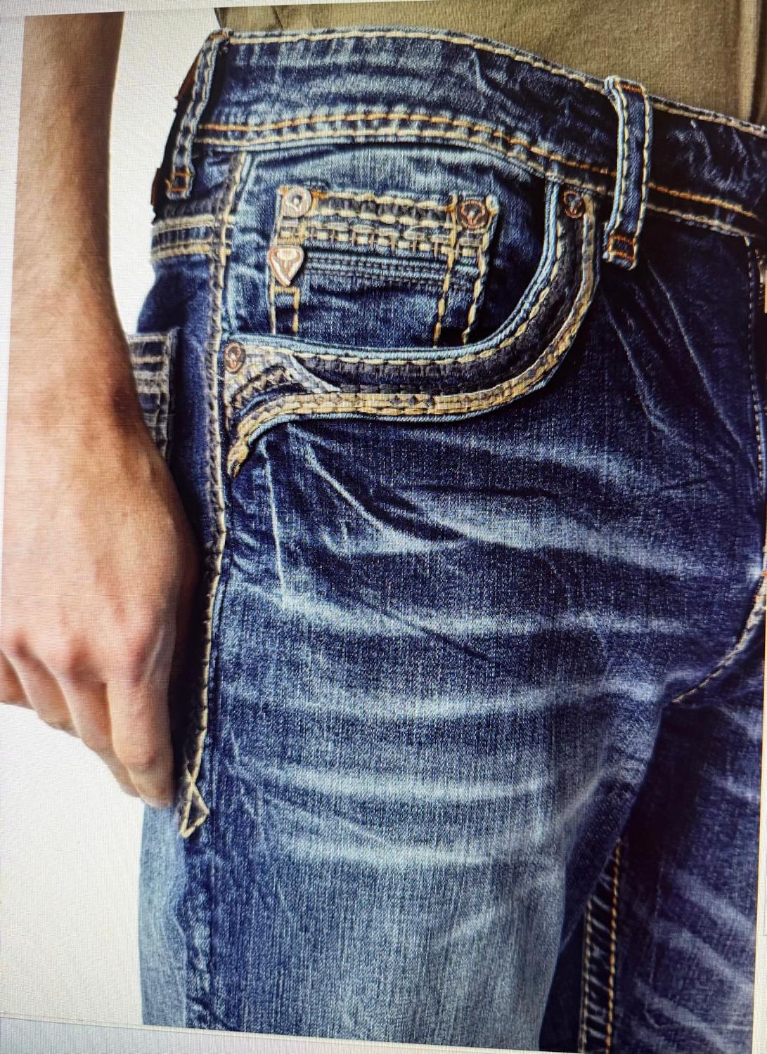 Men&#39;s Embroidered Straight Jeans