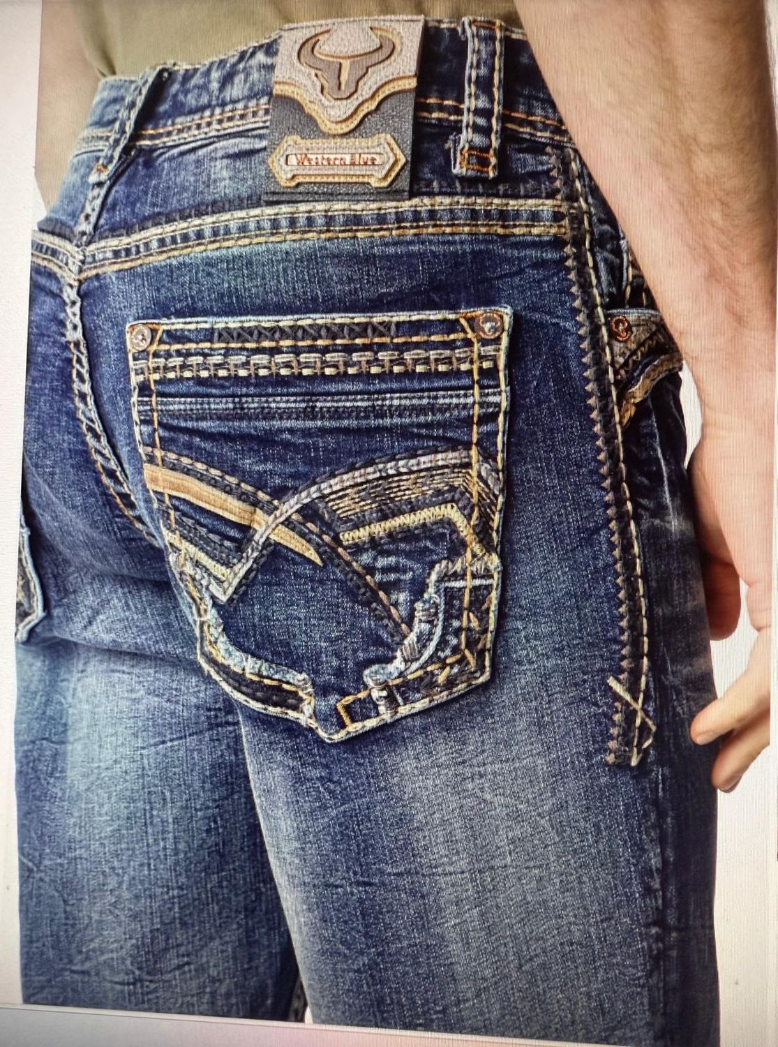 Men&#39;s Embroidered Straight Jeans