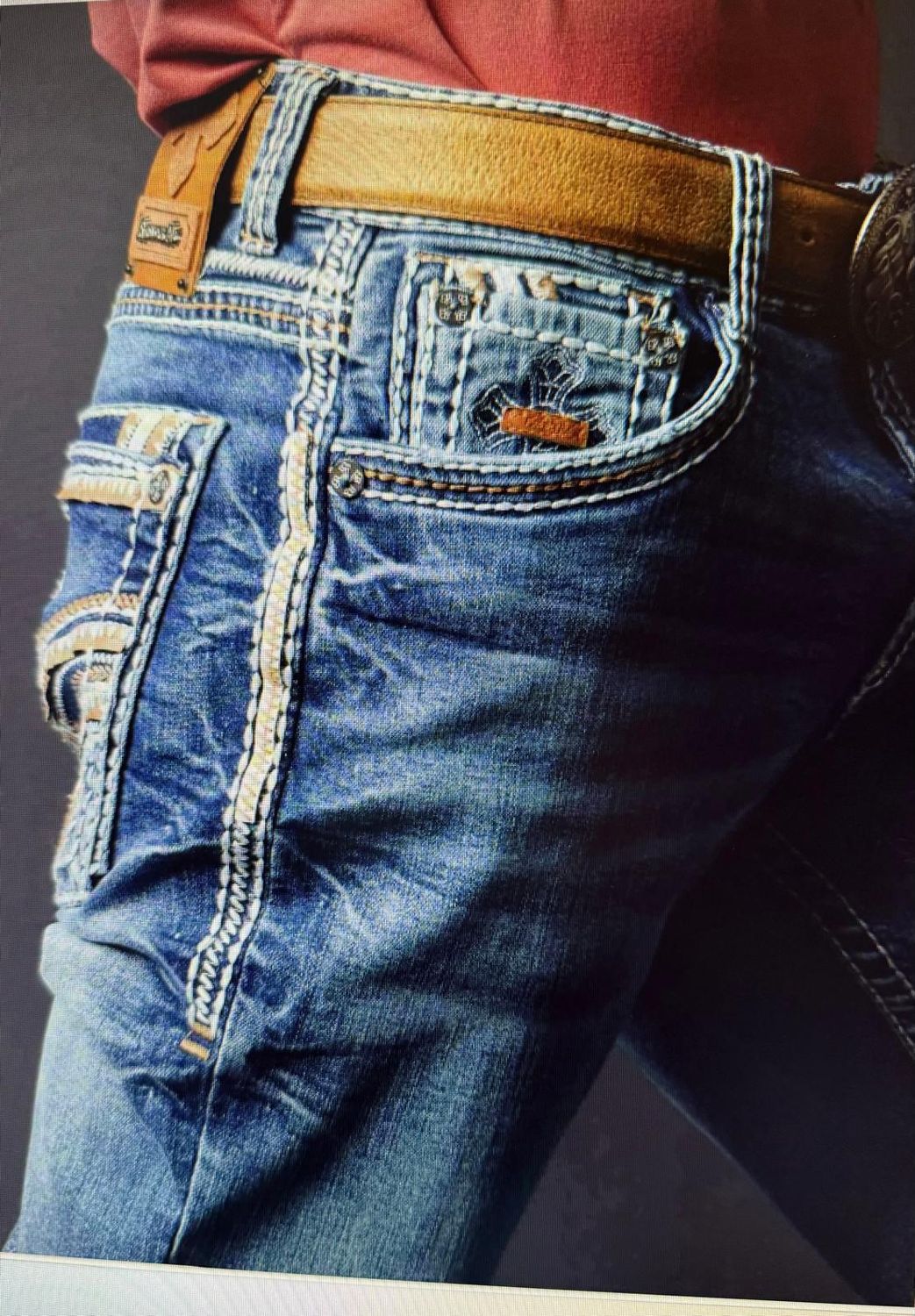 Men&#39;s Embroidered Straight Jeans