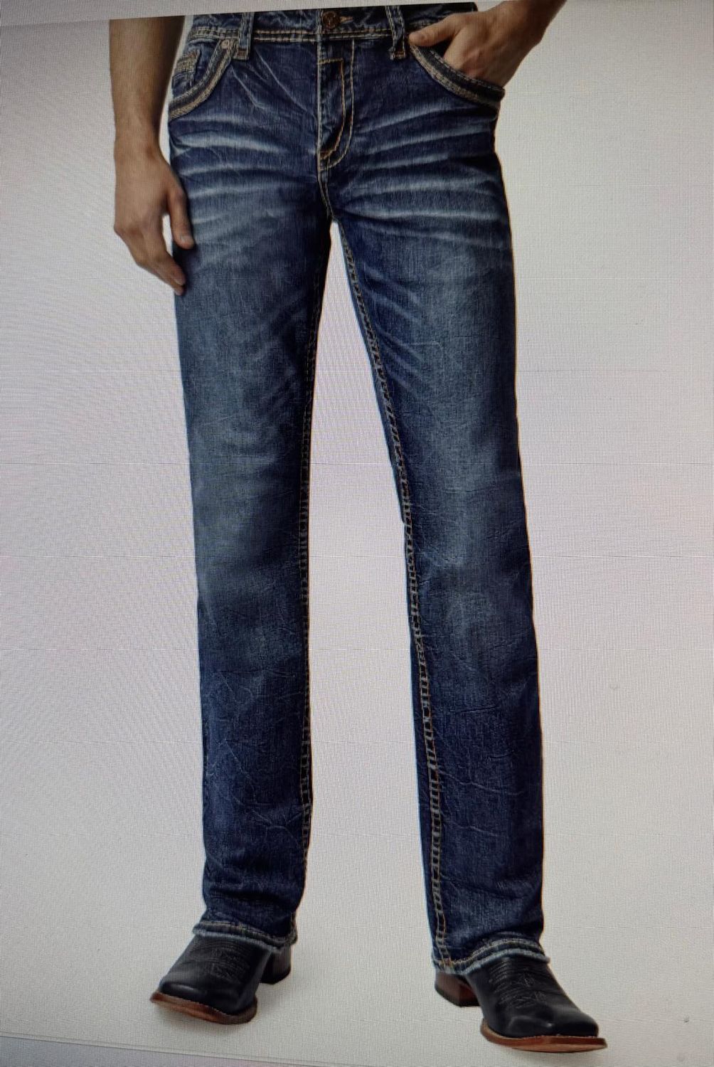 Men&#39;s Embroidered Straight Jeans