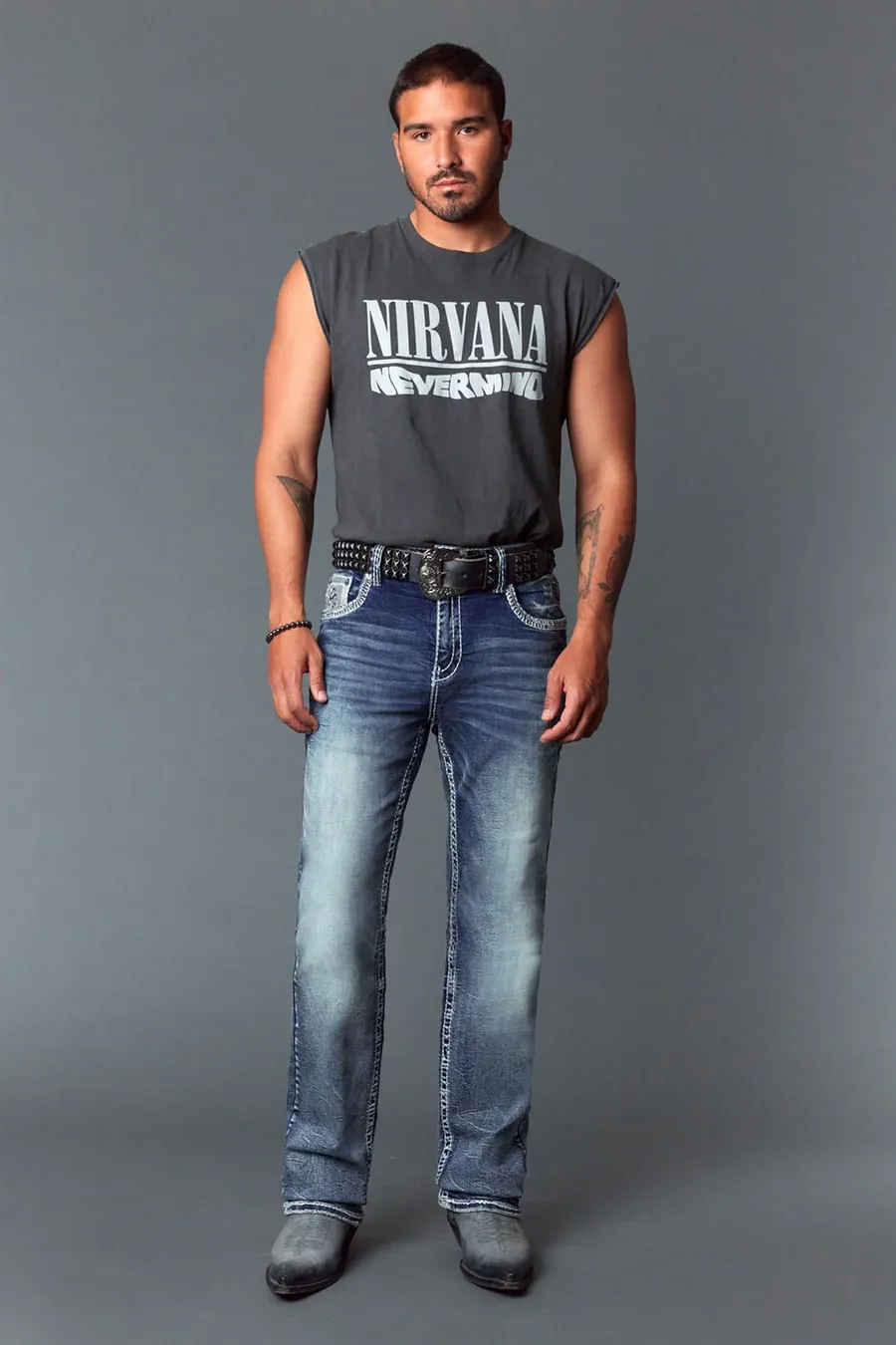 Men&#39;s Embroidered Straight Leg Jeans