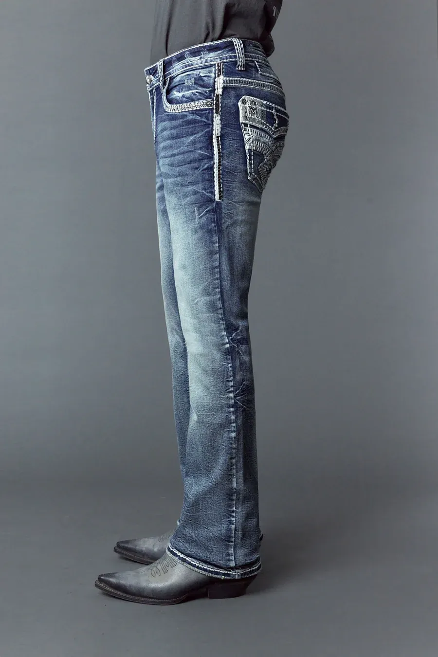 Men&#39;s Embroidered Straight Leg Jeans