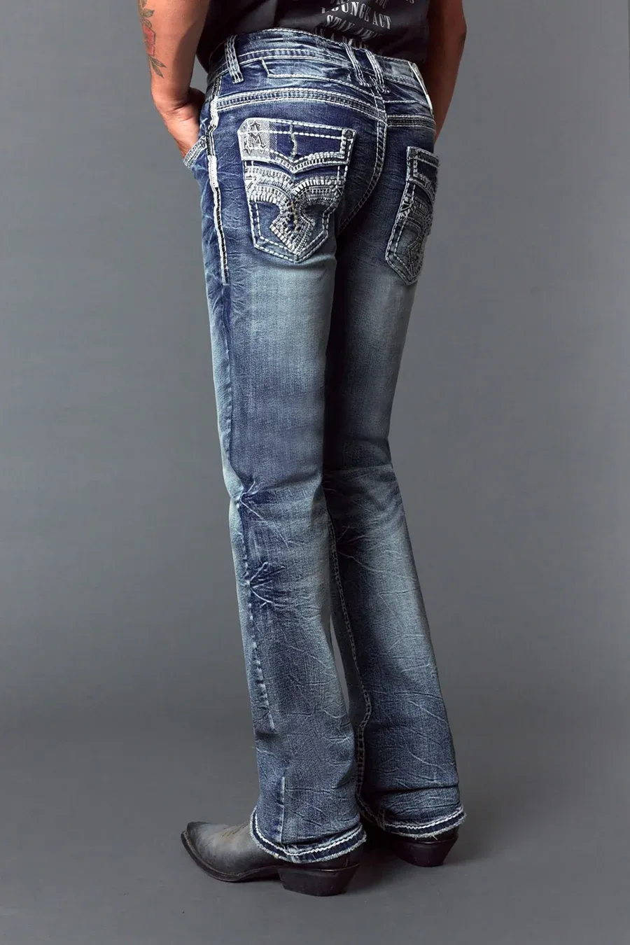 Men&#39;s Embroidered Straight Leg Jeans