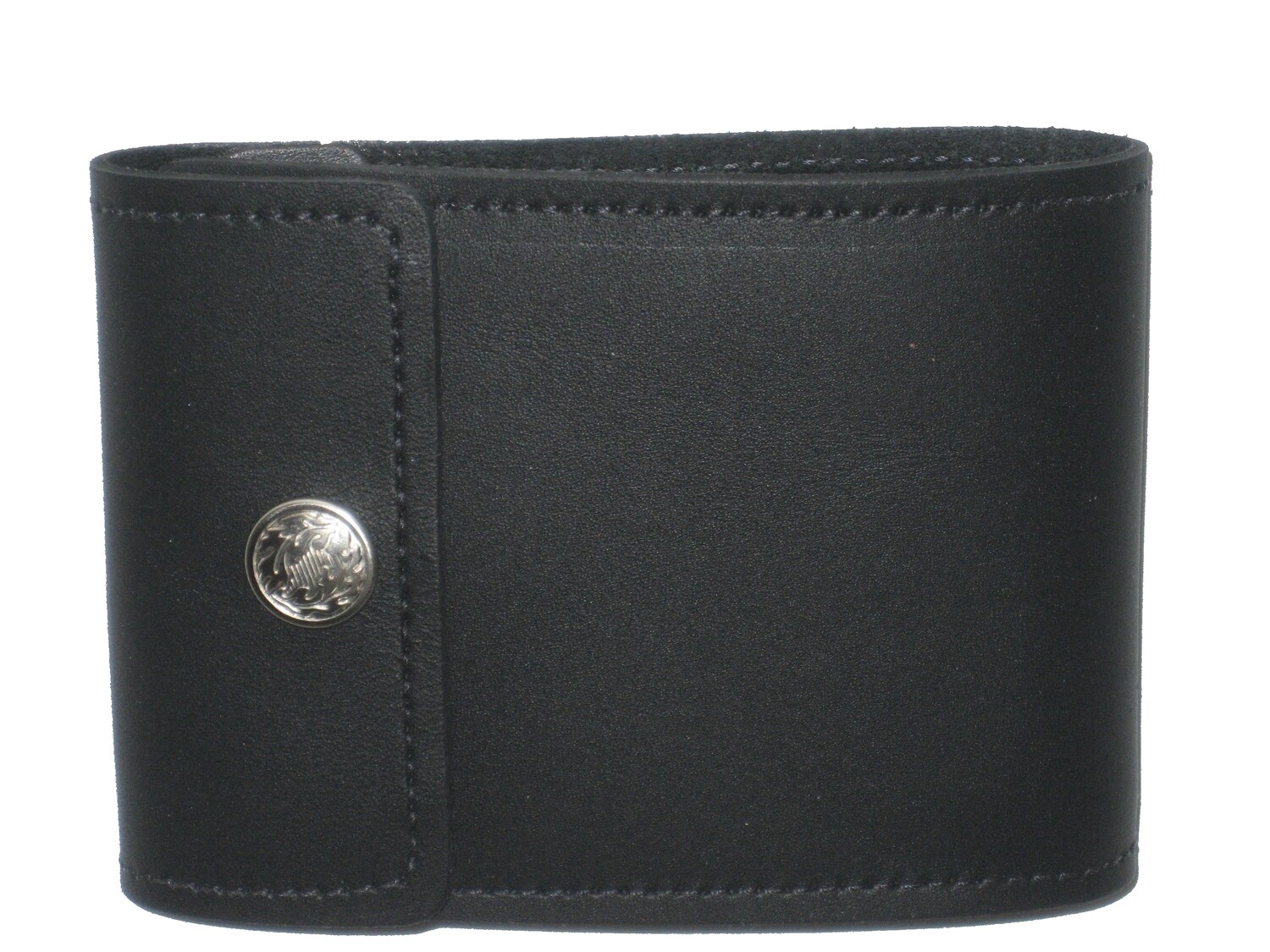 Leather Checkbook Cover for End-Stub Check, Color: Black