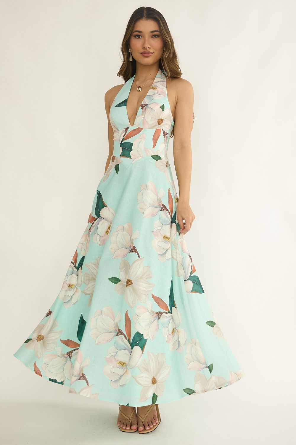 1&amp;O Maggie Halter Maxi Dress