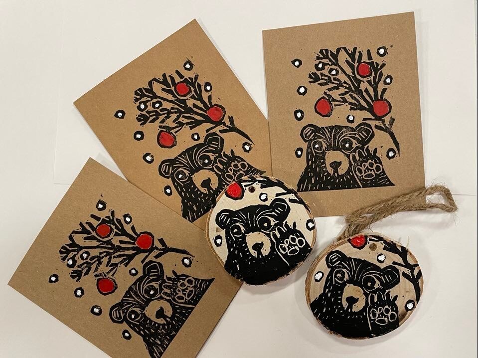 Waving Bear Ornament