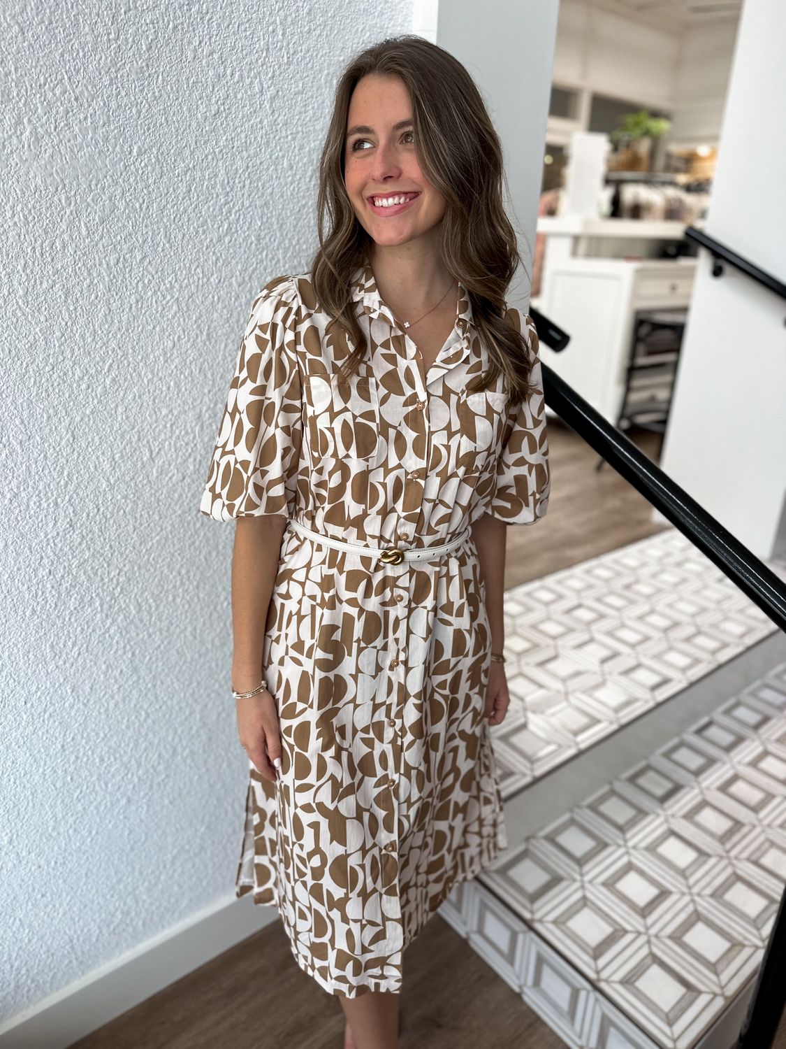 Terra Abstract Shirt Dress