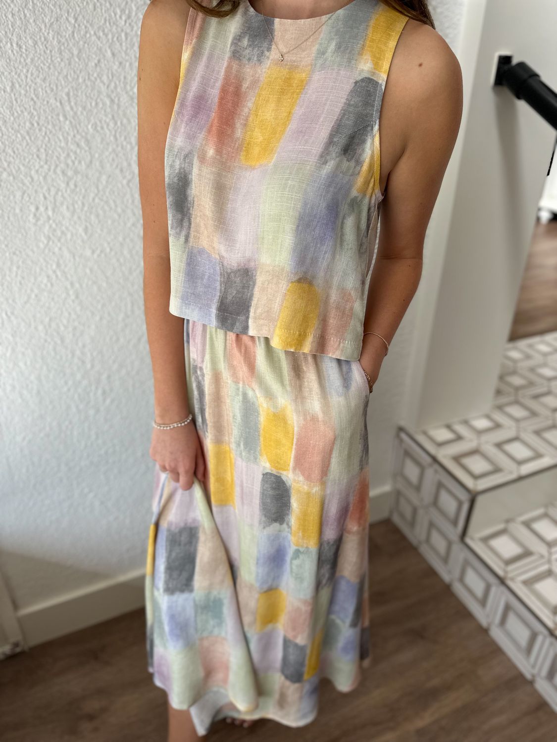 Petrichor Gathered Midi Skirt