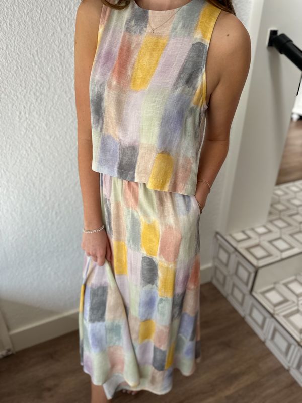 Petrichor Gathered Midi Skirt