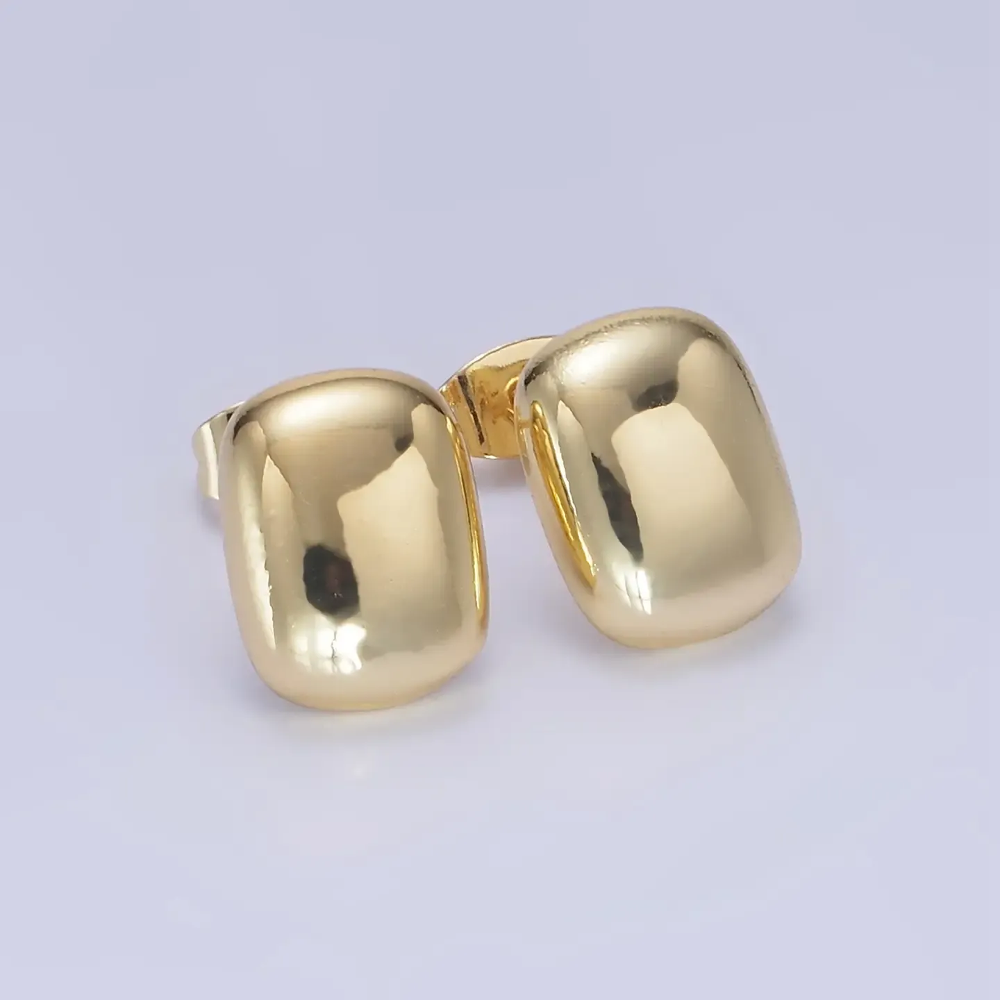 Gold Mini Rectangle Bar Stud Earrings
