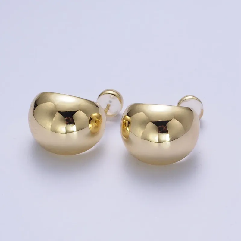 Chunky Wide Dome Stud Earring