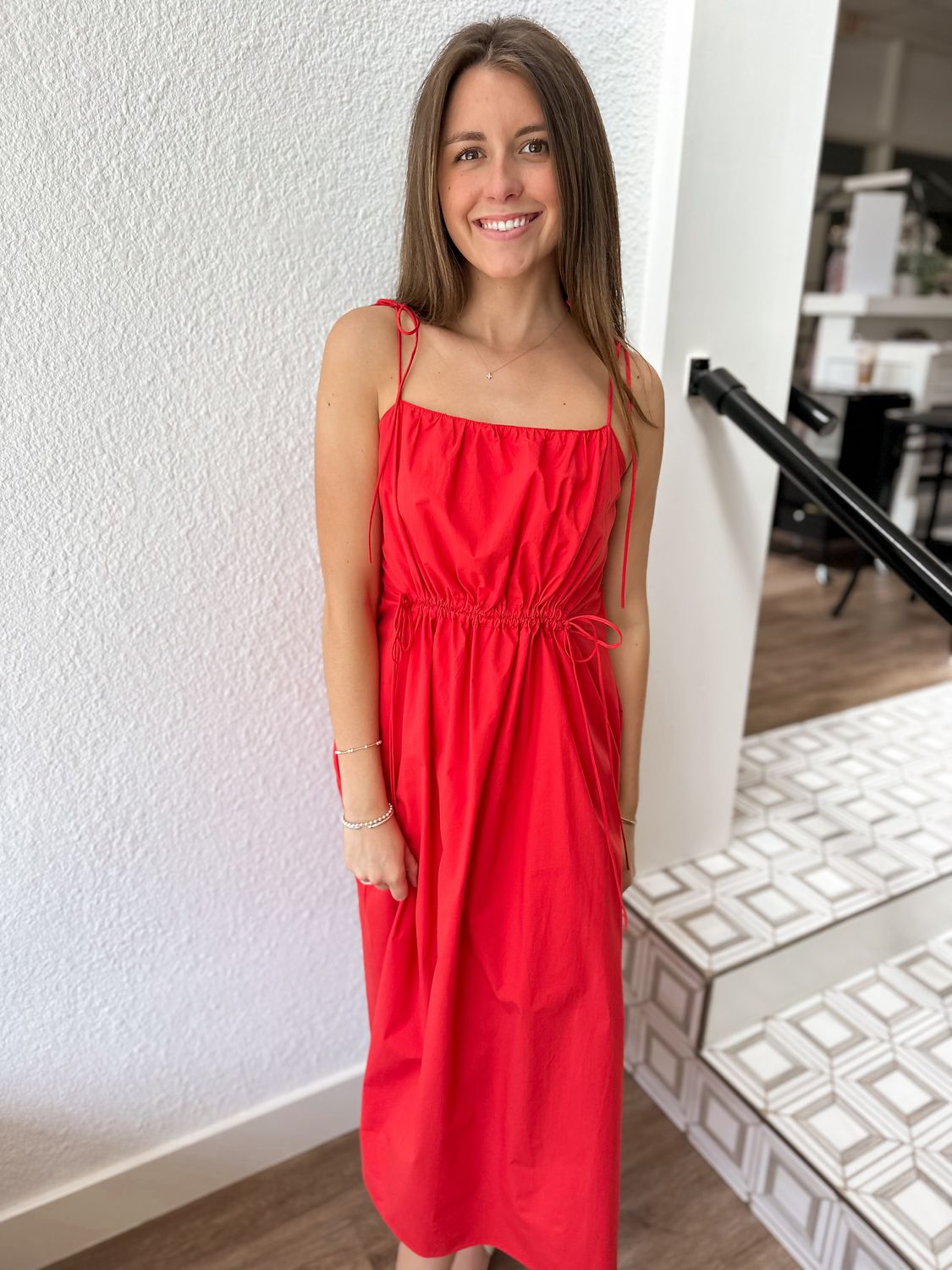 Red Isadora Midi Dress