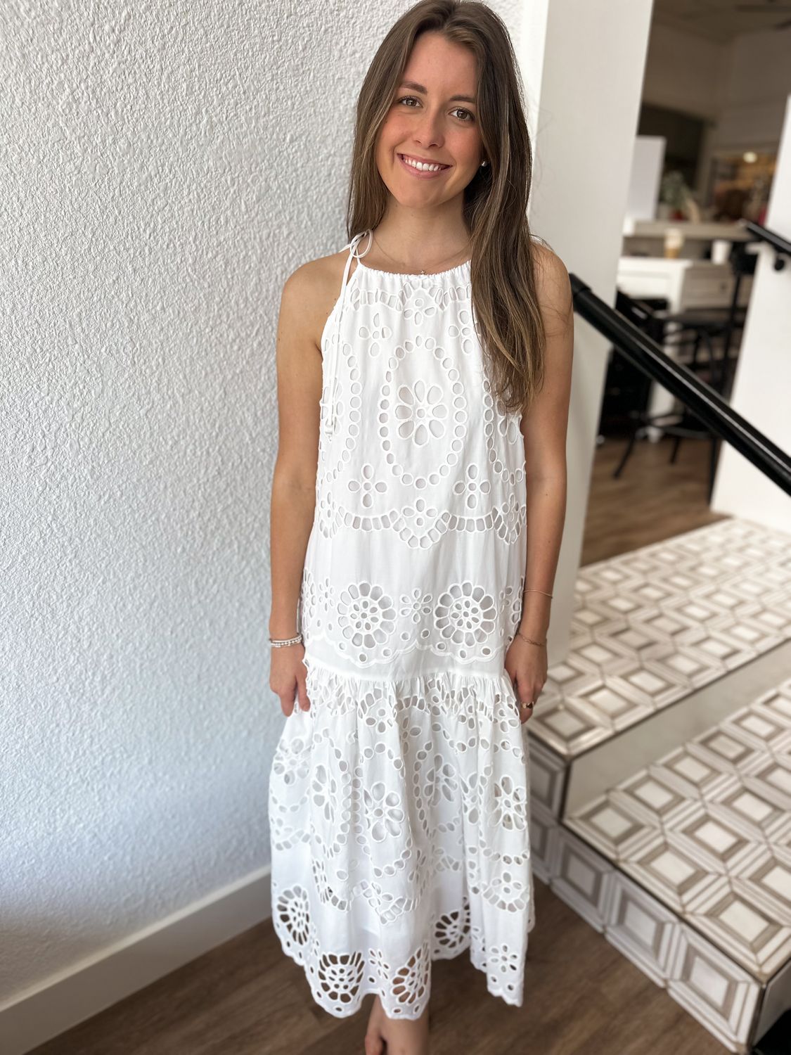 Celeste Eyelet Midi Dress