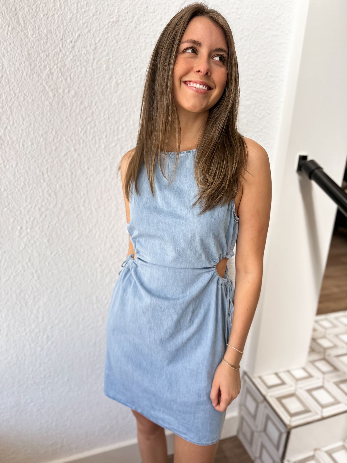 Energize Chambray Cut Out Dress