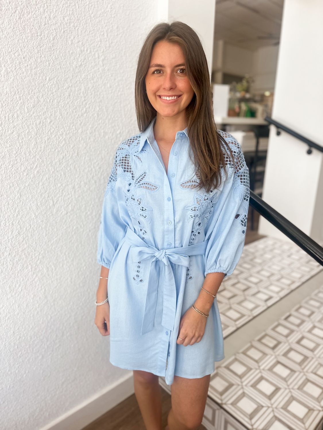 Islander Eyelet Shirt Dress