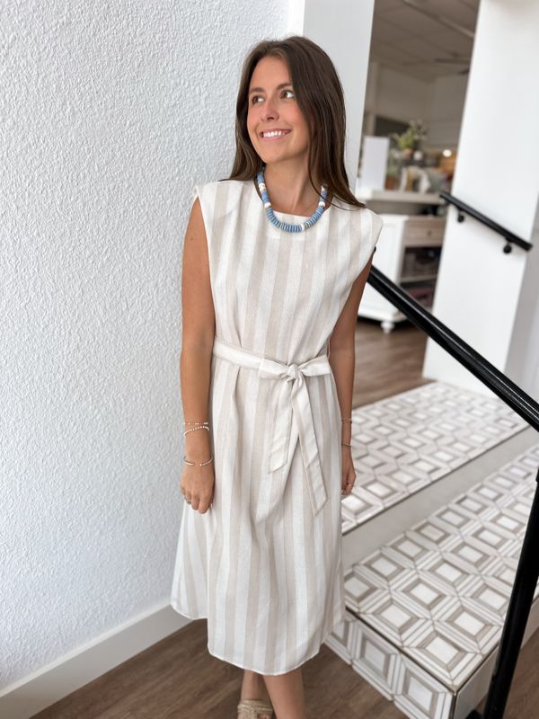Sable Stripe Midi Dress