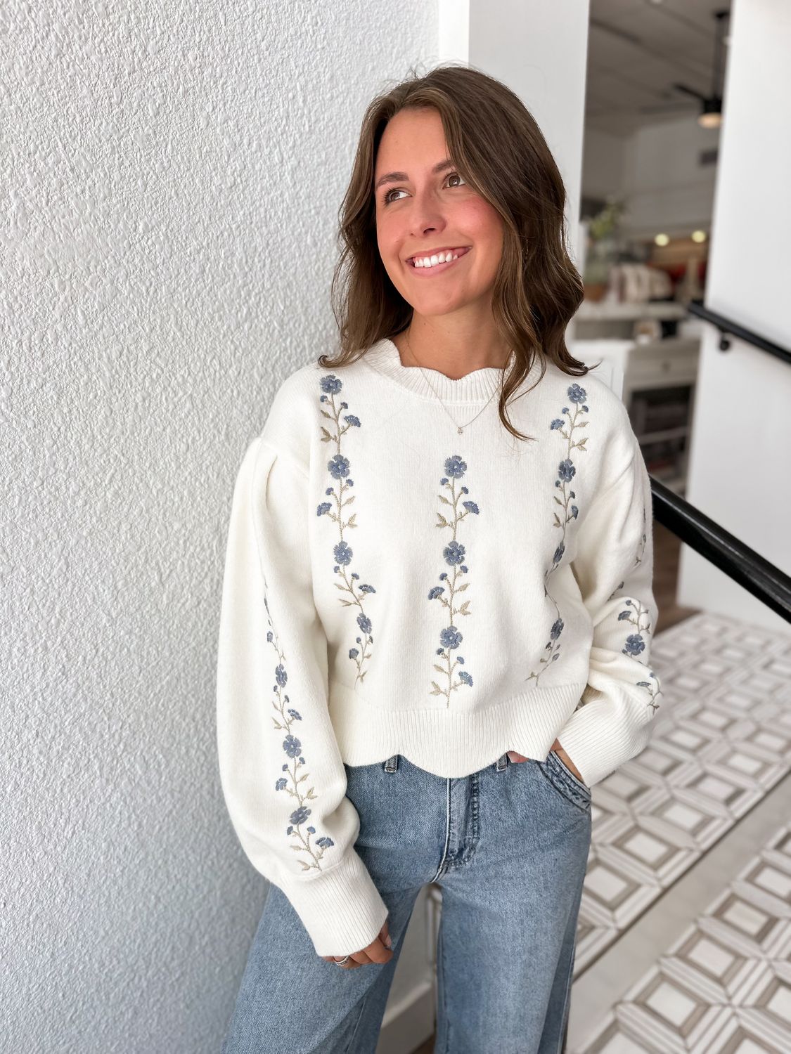 Wisteria Scallop Sweater