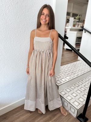 Toffee Stripe Maxi Dress