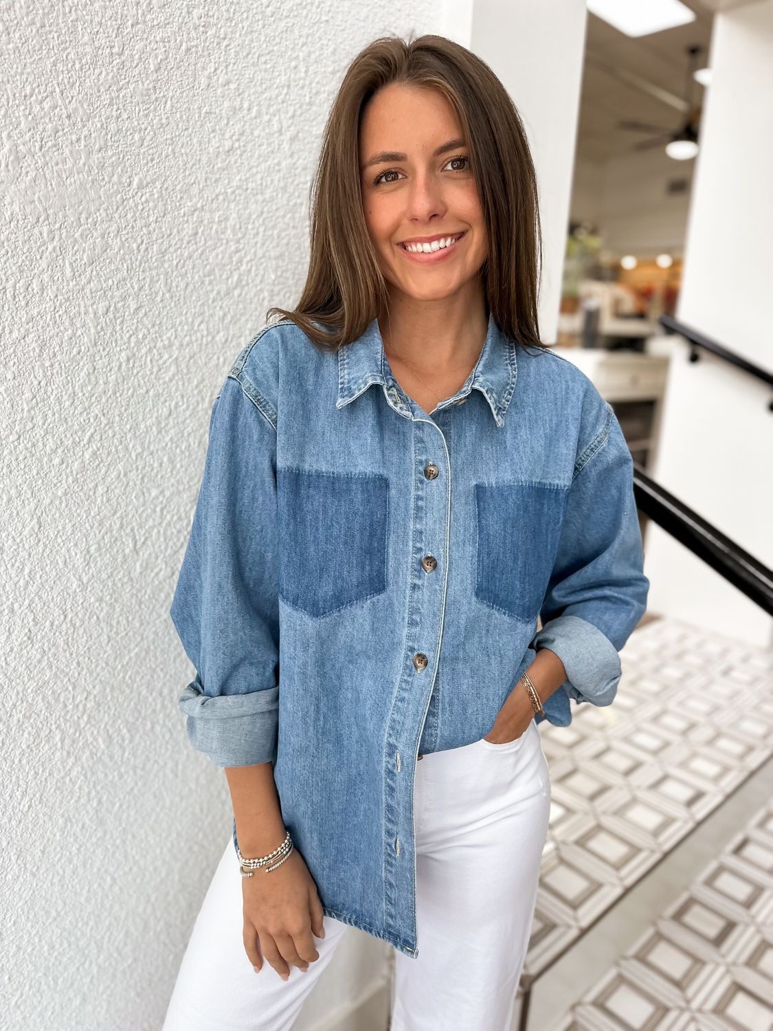 Wylie Pocket Denim Top