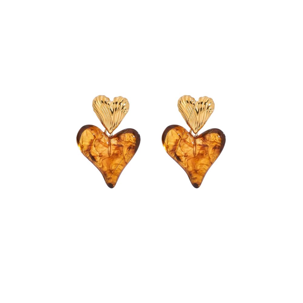 Tortoise Heart Earrings