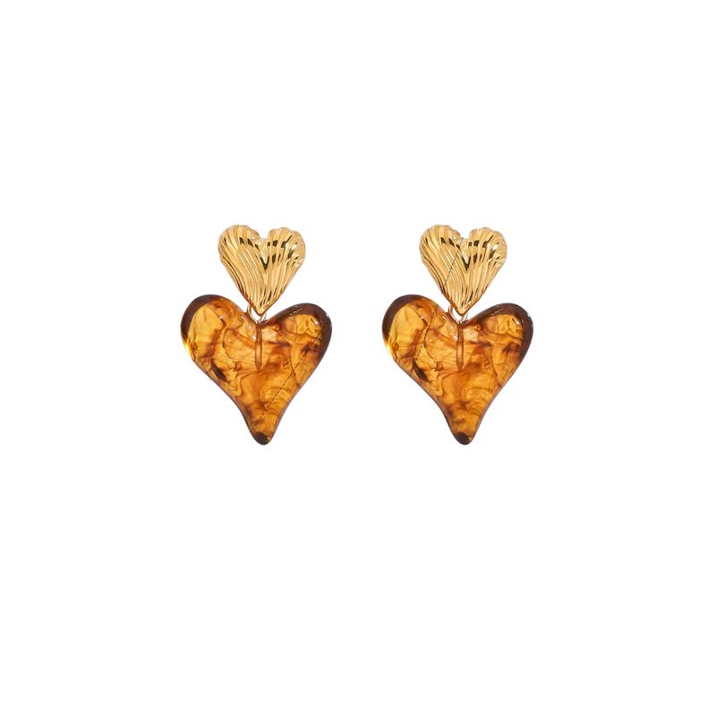 Tortoise Heart Earrings