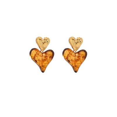 Tortoise Heart Earrings