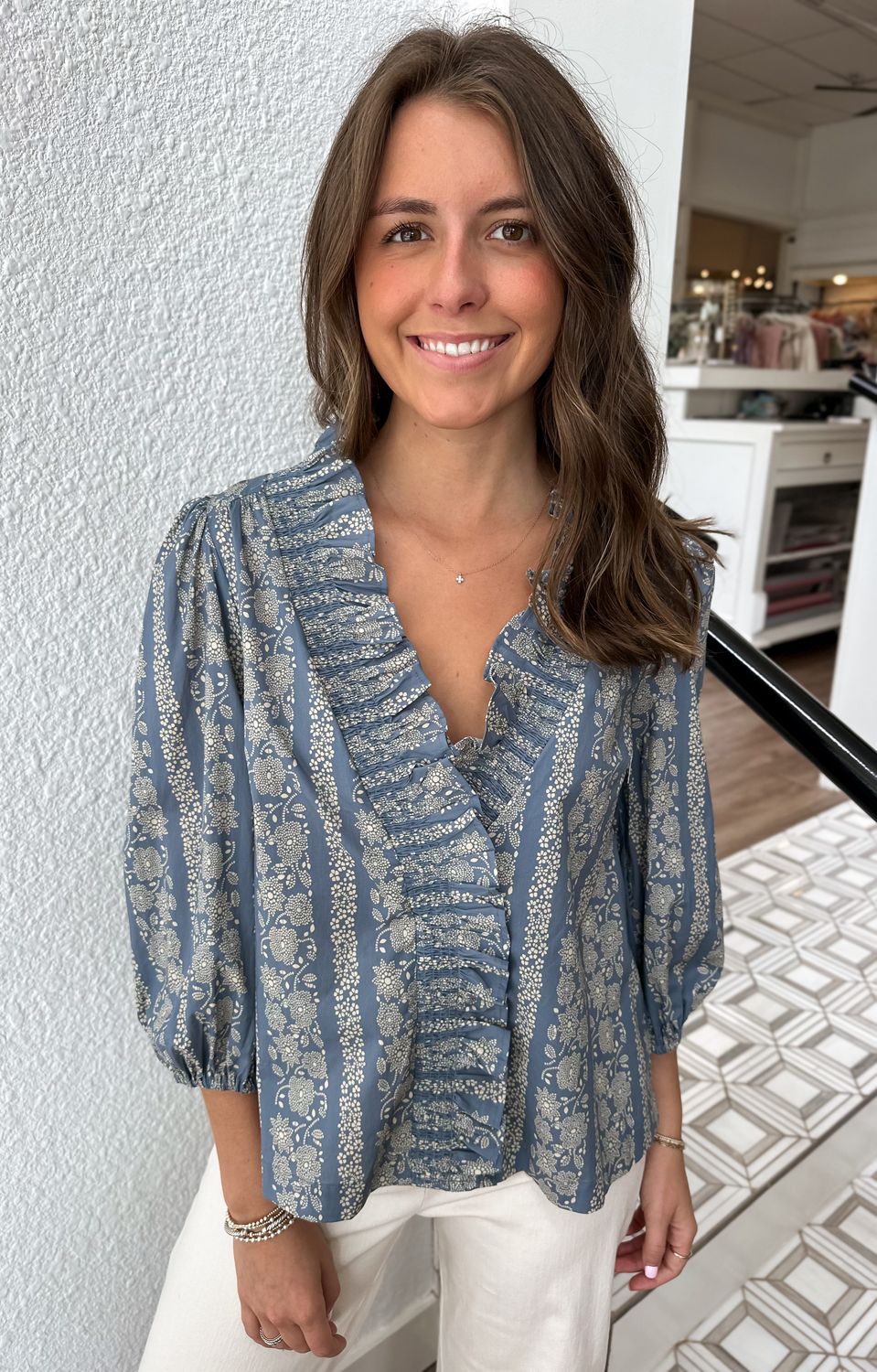 Dusty Blue Sonnet Top