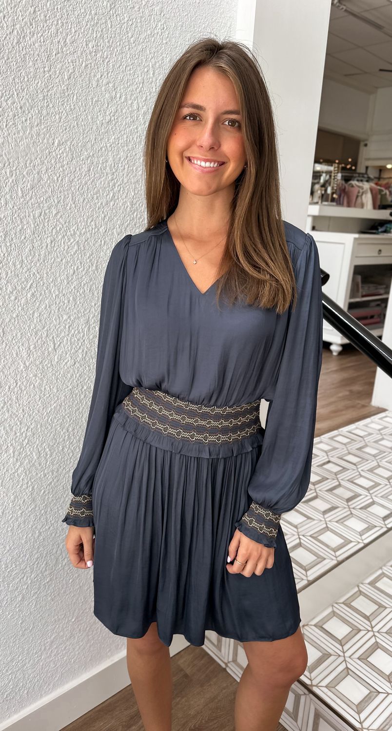 Navy Bandera Dress